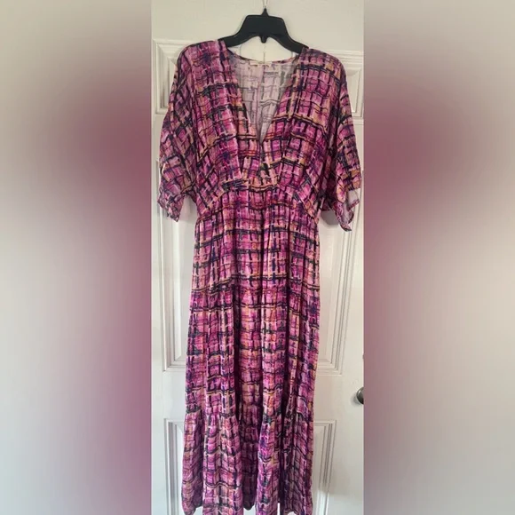 ENTRO NEW HOLDING ON TIGHTLY V NECK MAXI size large Colorful chic boutique - Picture 6 of 9